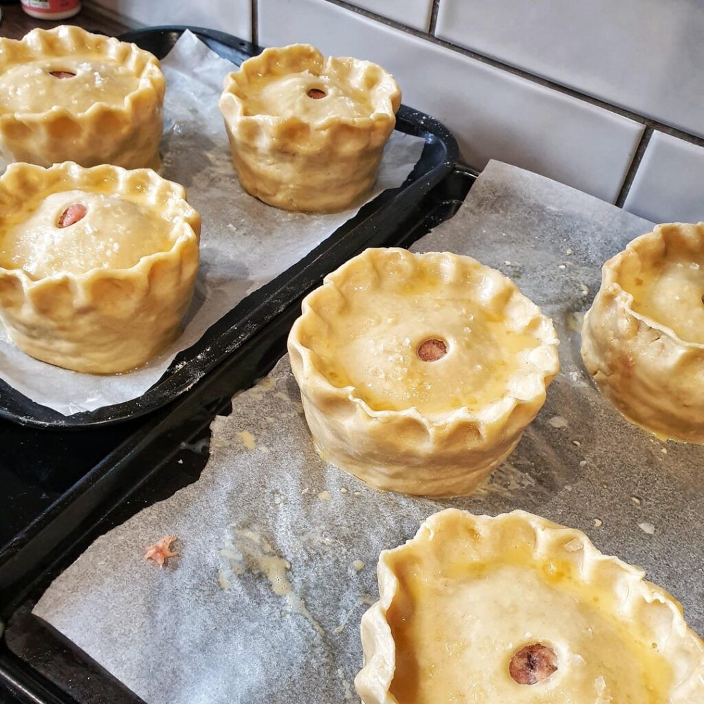 Black Pudding & Sage Hand Raised Pork Pies With Apple Sauce Gelatin