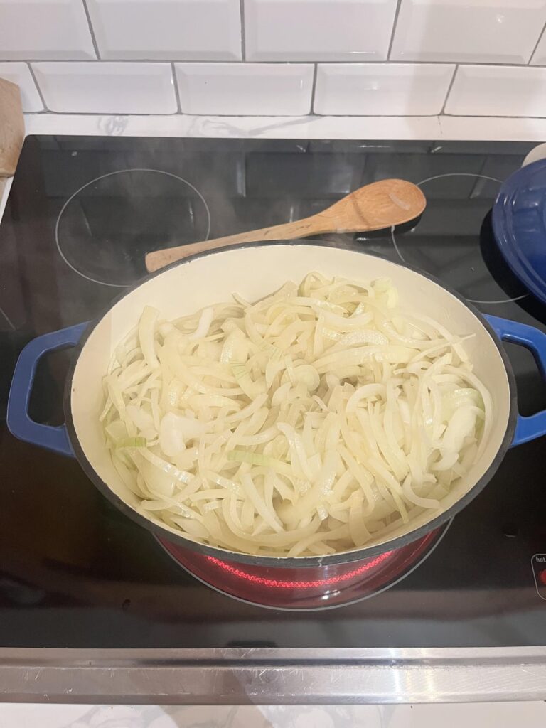 Anthony Bourdain’s French Onion Soup. I really miss Tony.