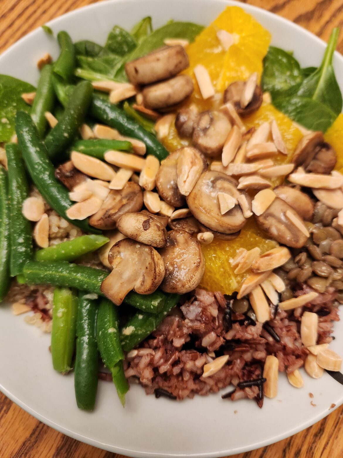 Mixed Grain Bowl With Mushrooms and Lentils