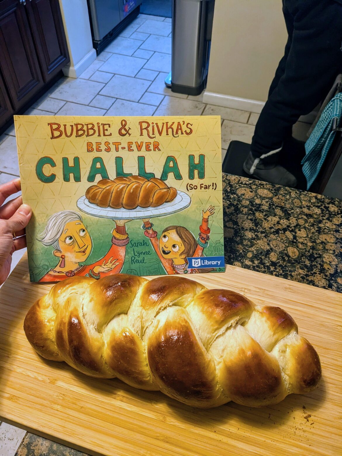 Live with a 2 year old who is obsessed with this book about challah. Made his dreams come true today.