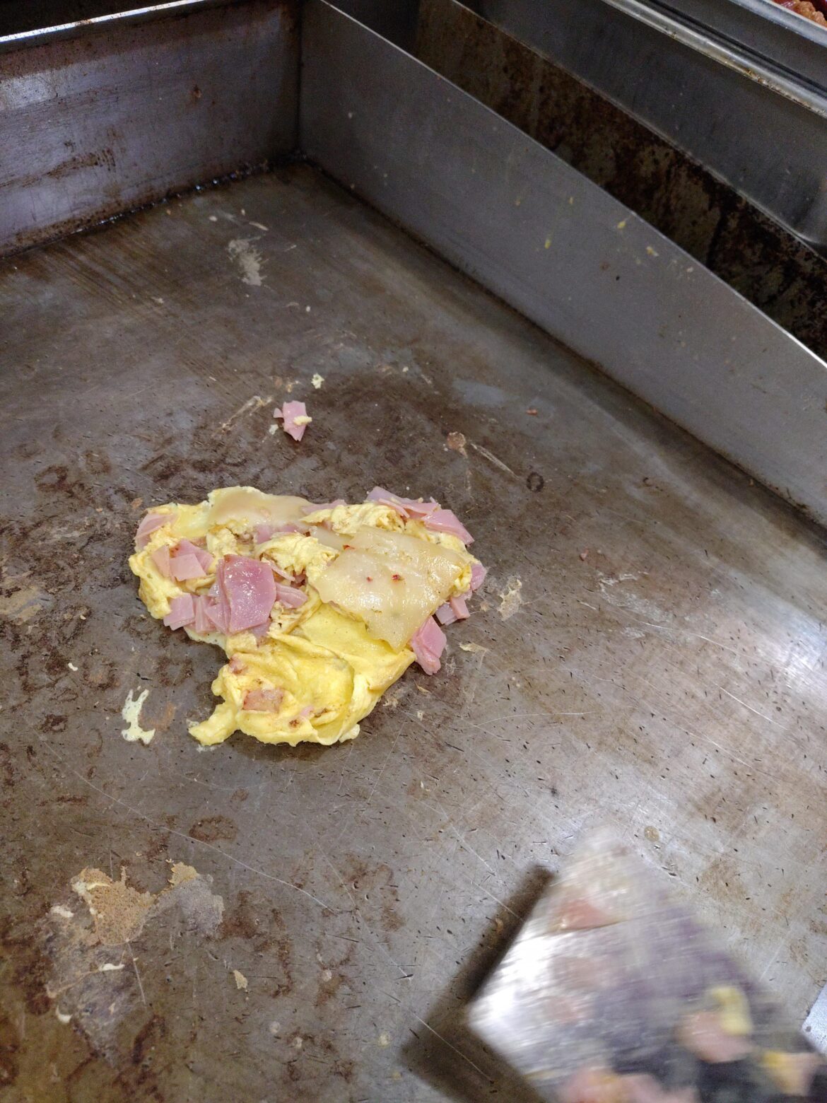 My trainee's first omelette