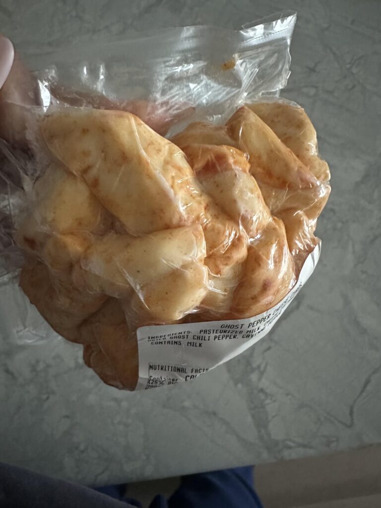 Sorry if this is the wrong sub- I got these cheesecurds in hopes to fry them but they’re really tightly sealed and don’t pull apart easily. They start crumbling. Wondering if I need to let them come to room temp?