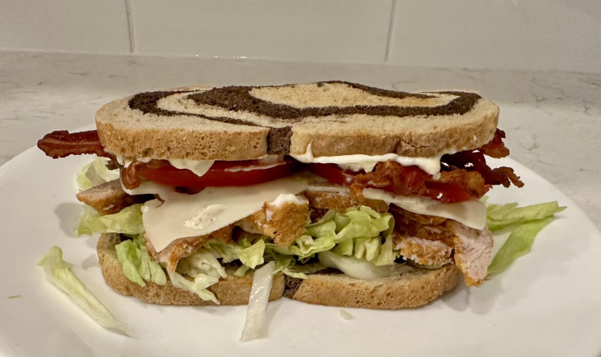 Berbere Spiced Roasted Turkey Breast/Shredded Iceberg/Tomato/Thinly sliced Swiss/Duke’s Mayo/Bacon/Avocado/Horseradish