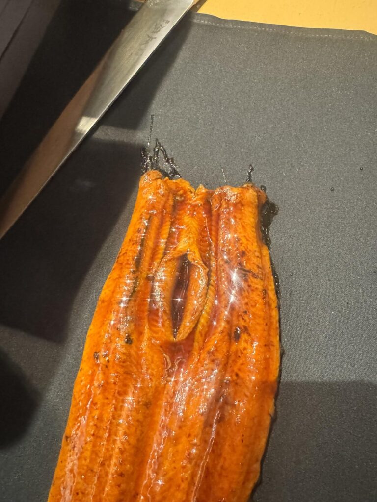 Decided to cut some eel at work today…