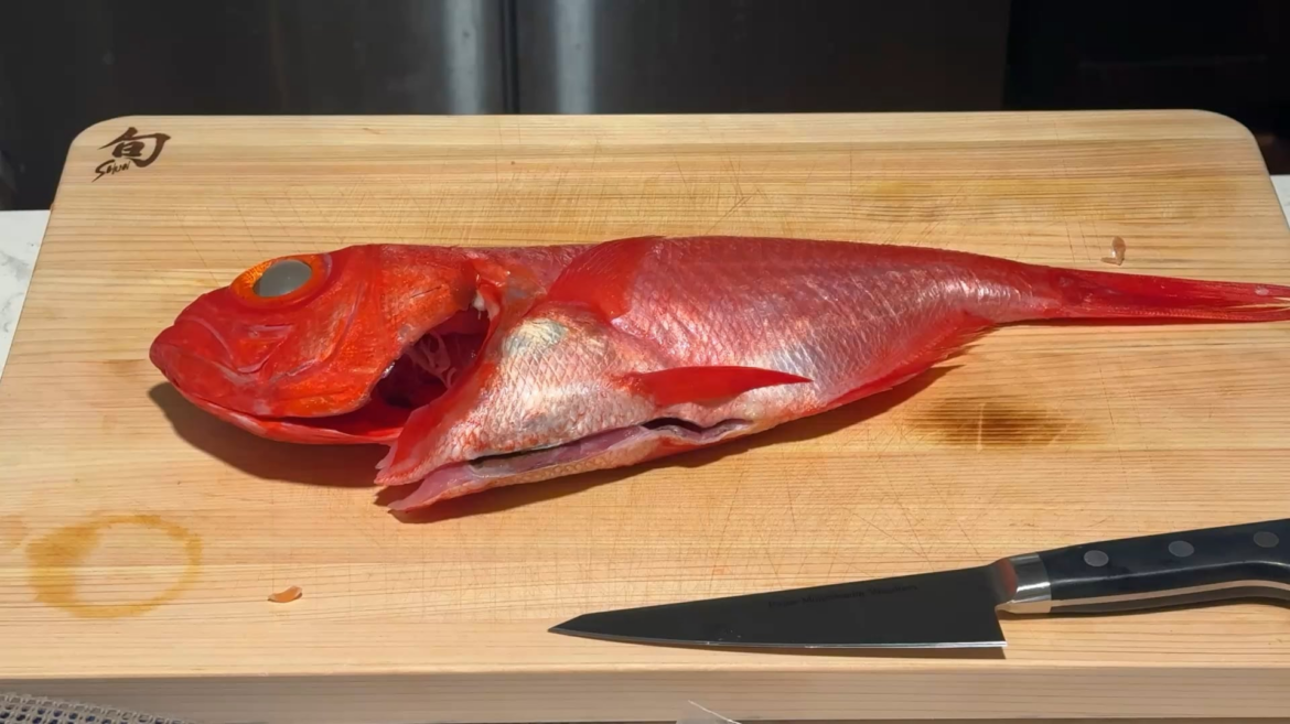 Kinmedai Sashimi for my woman, (金目鯛)fresh from Japan