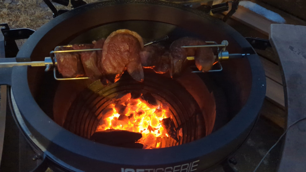 Picahna on the Joetisserie on the BGE