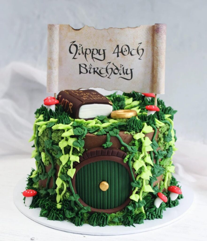 I made this fun little Lord of the Rings themed cake yesterday