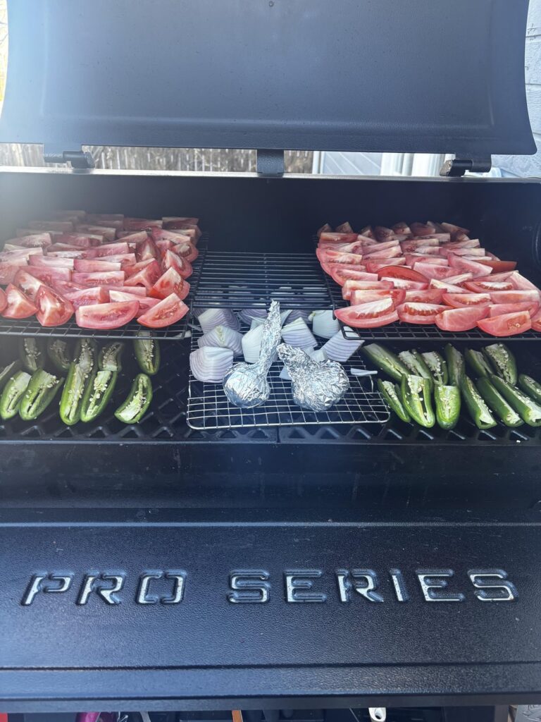 Smoked up some salsa! Delicious.