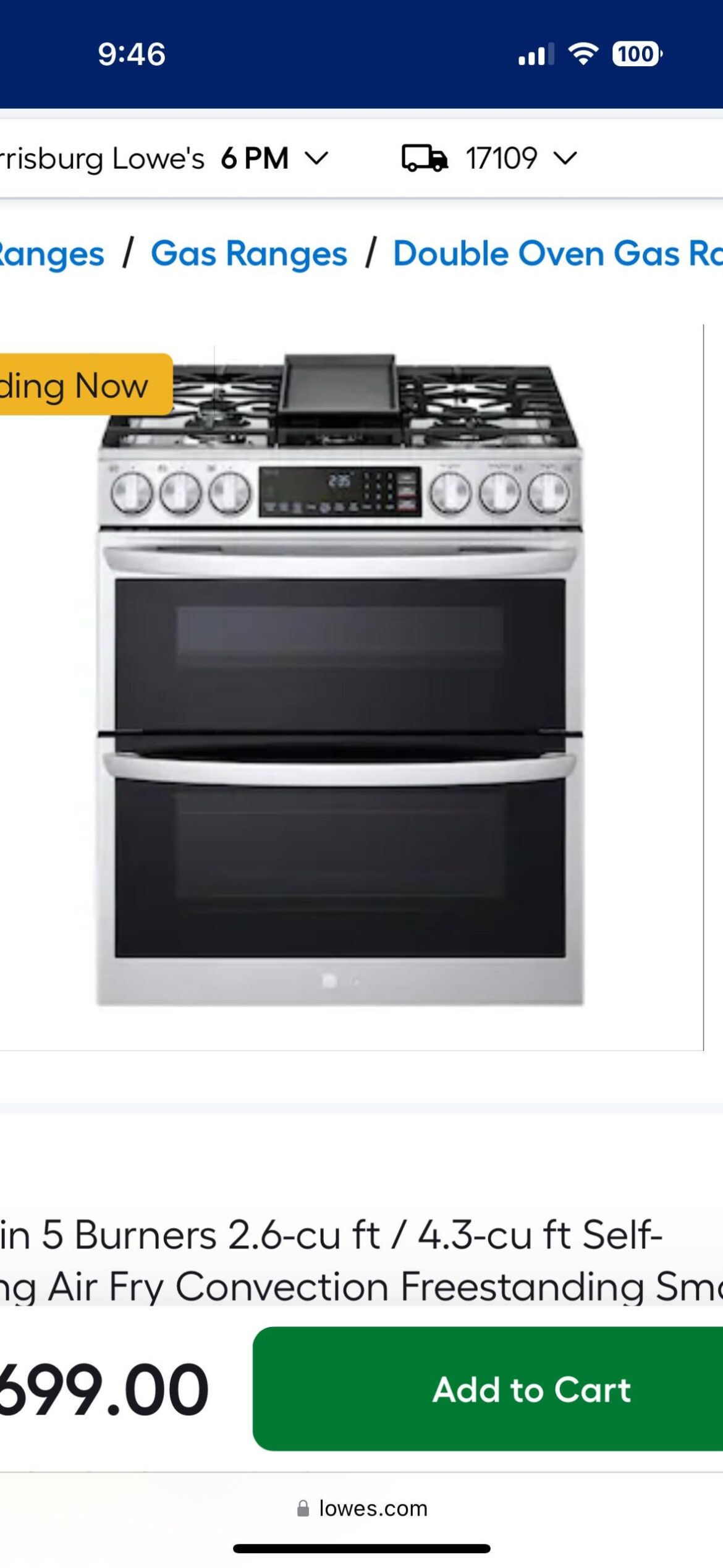 Temp / Time for conventional double oven