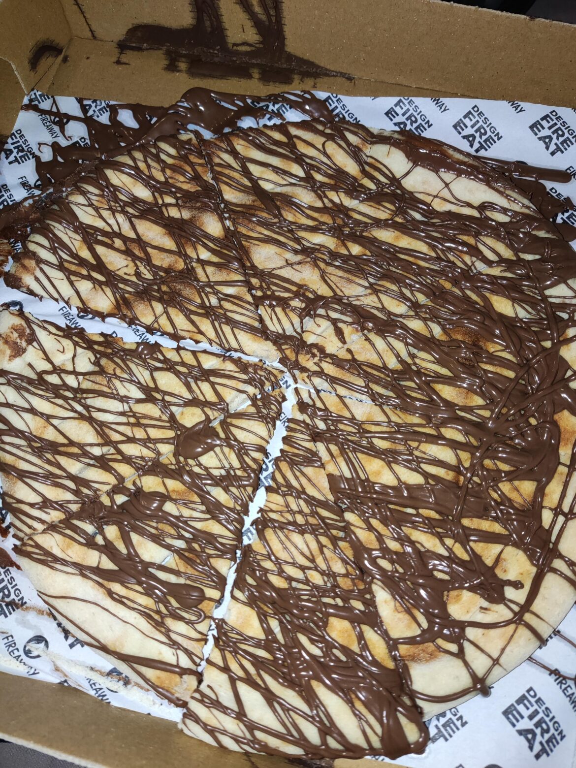 My local pizza shop advertised a dessert Nutella pizza, I assumed it would be a mini pizza but nope a large melted Nutella pizza....