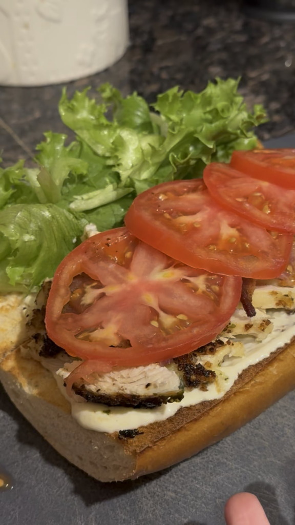 lil bit of panko chicken, lotta bit of lemon aioli + the workssss baby