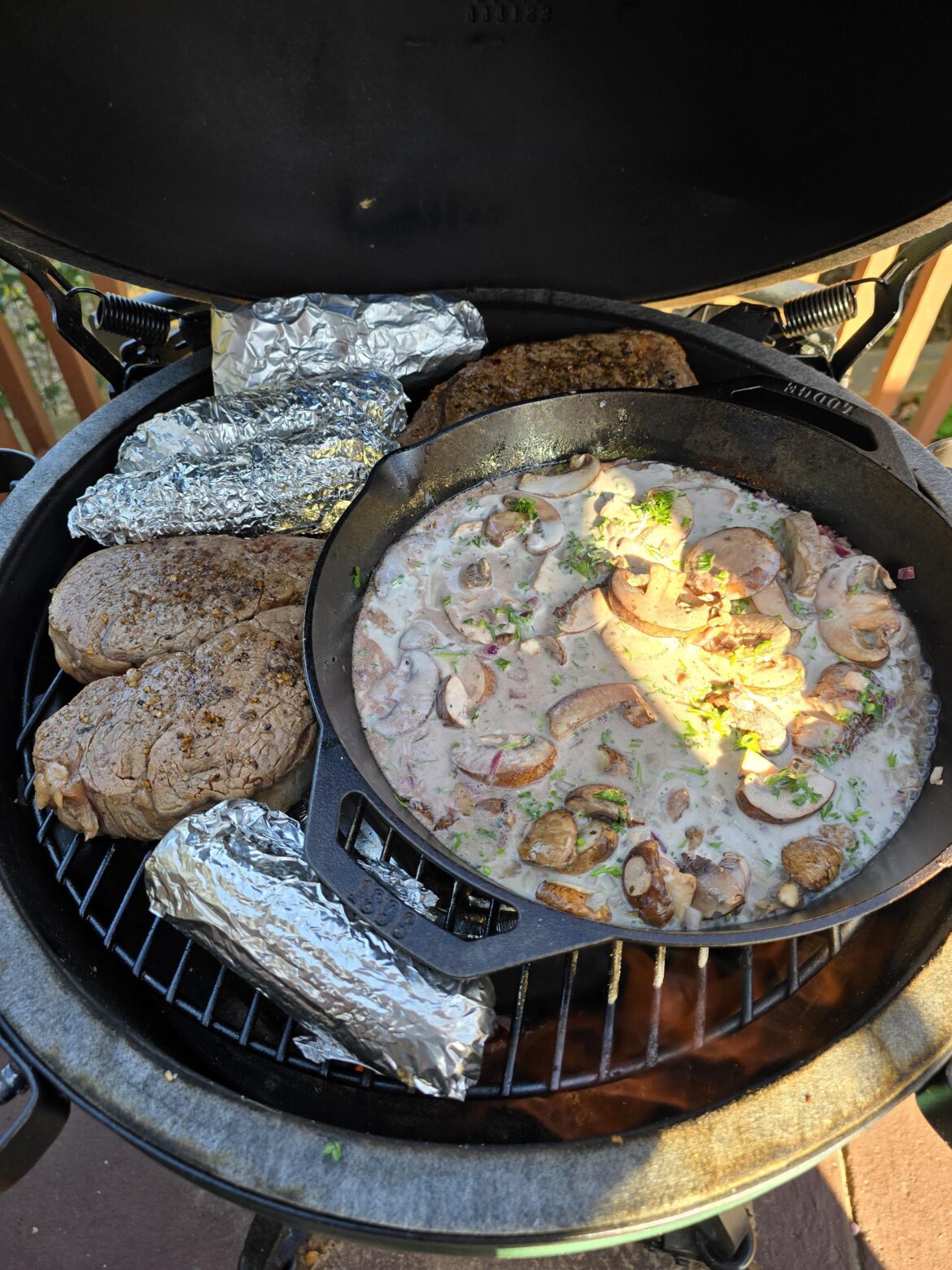 Getting ready for game.