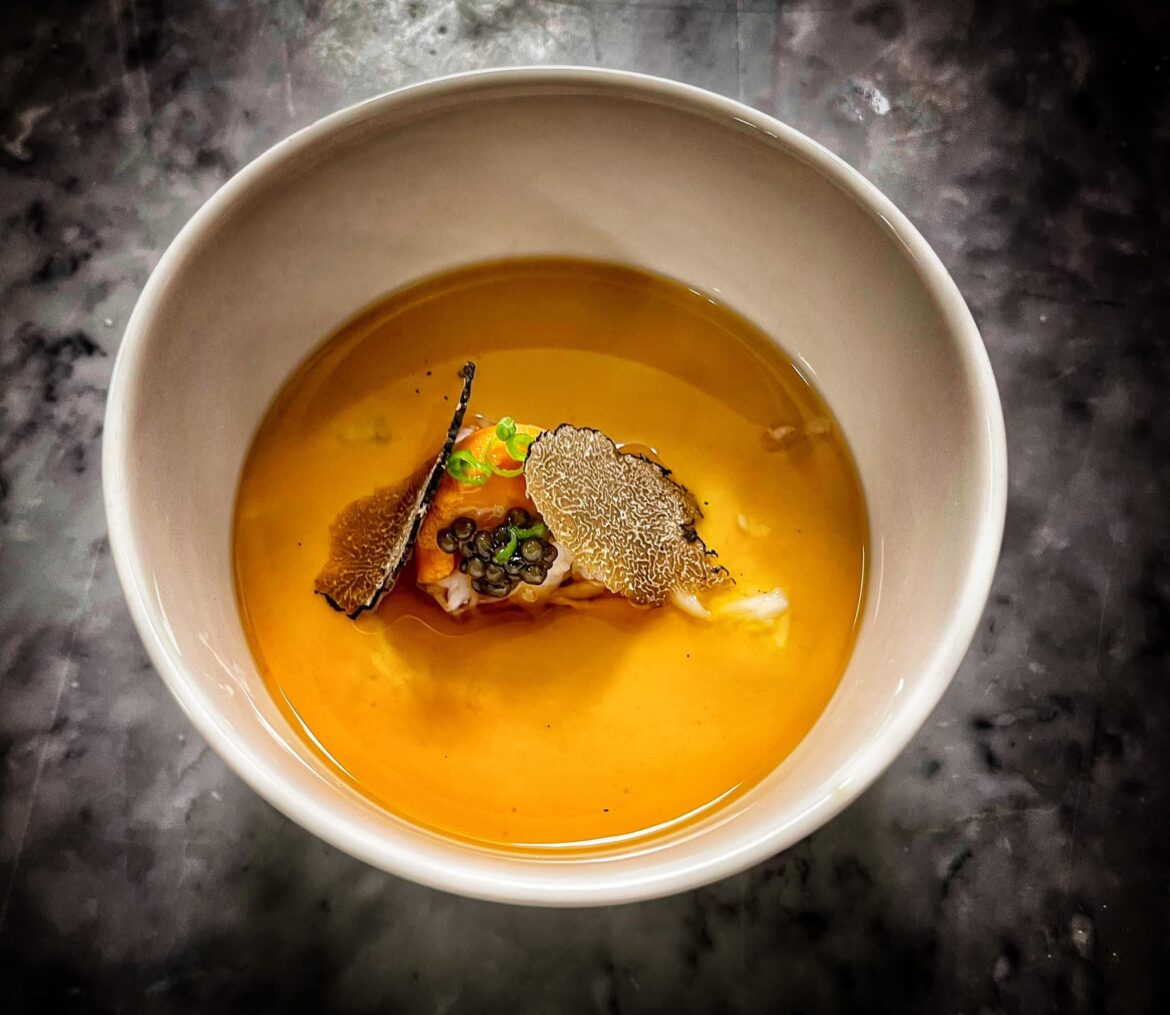 Chawanmushi ( Japanese Steamed Egg) with King Crab, Uni, Caviar and Black Truffle