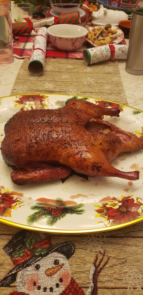 Smoked duck on the weber for Christmas. (A little late posting)