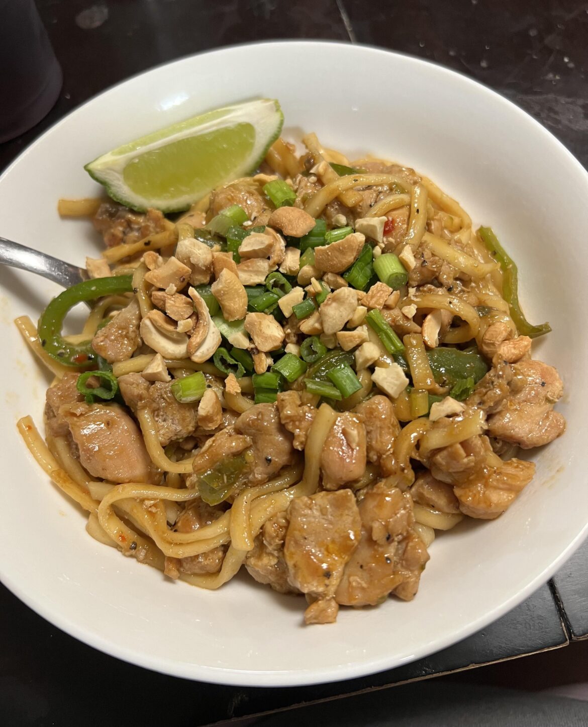 Spicy Cashew Chicken Lo Mein