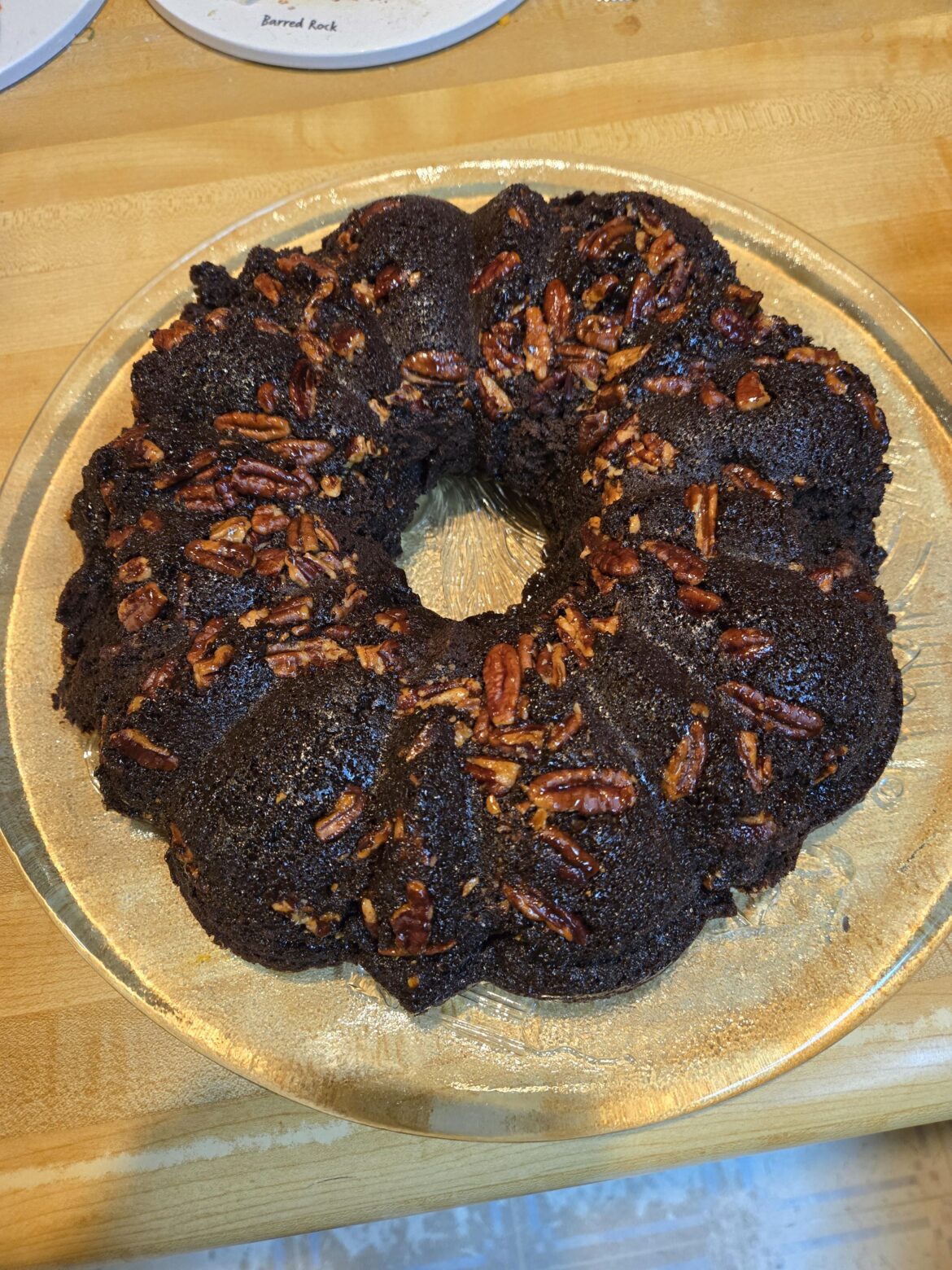 Guittard Chocolate Caramel Pecan Bundt Cake