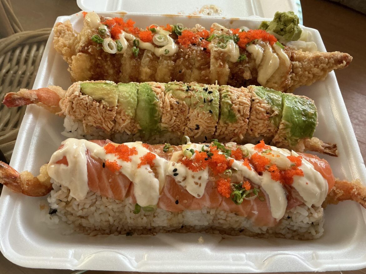 These rolls are called Island, Double Crunch and Magic Mountain rolls