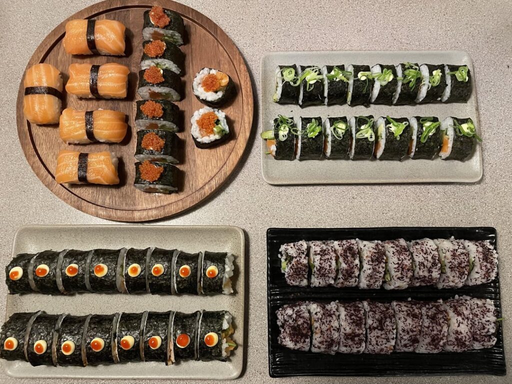 First attempt at making sushi at home
