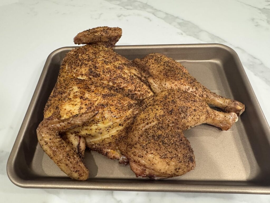 First chicken on Kamado