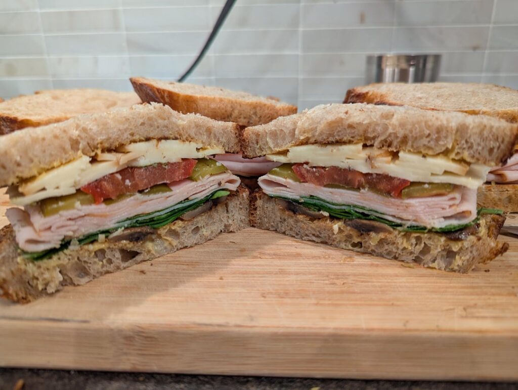 Meal prepping turkey sandwiches for the week