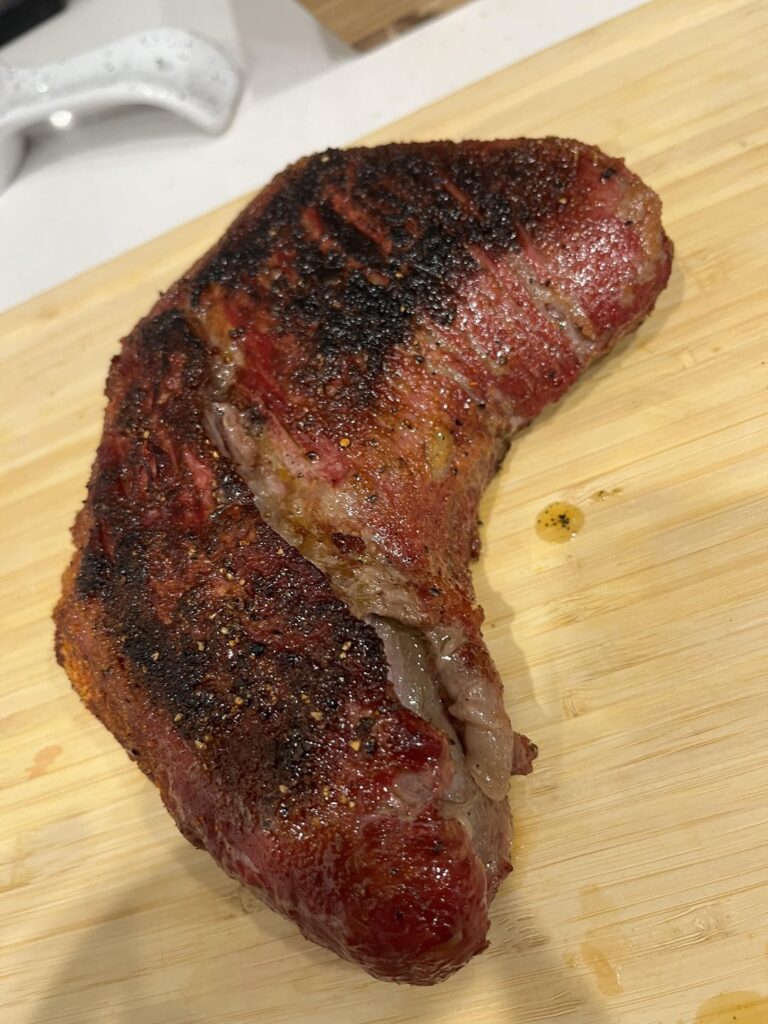 First tri tip in a 30-degree morning