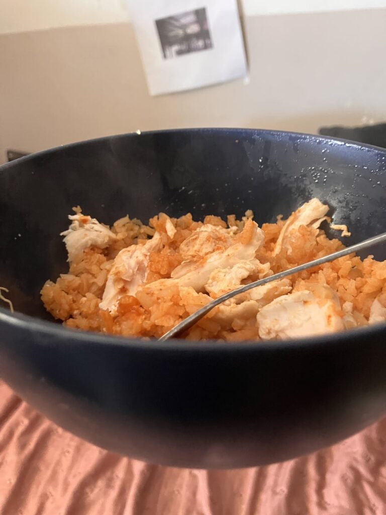 Rice and chicken,200-300cal?