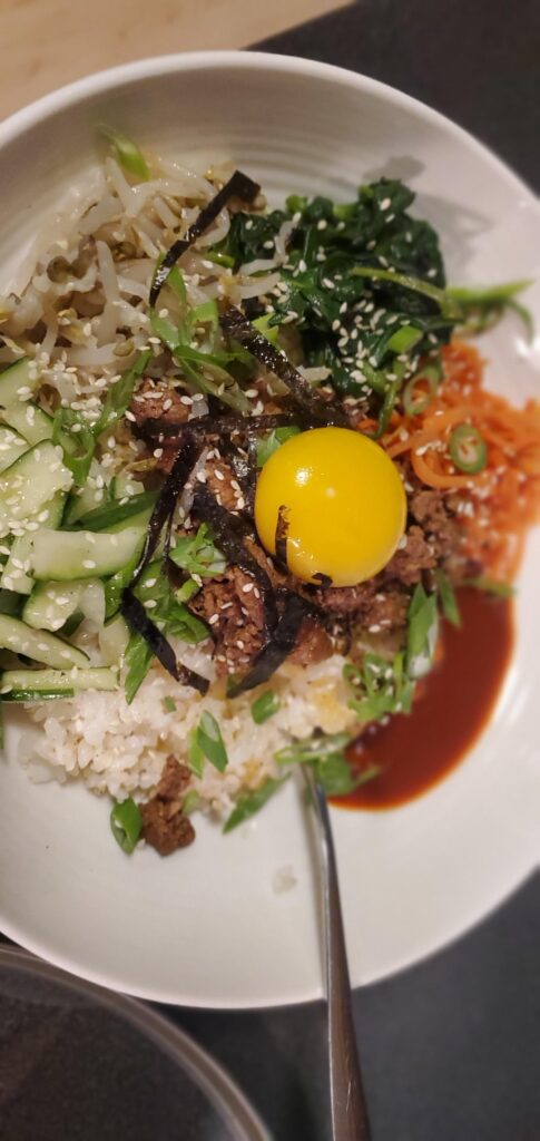 Midweek Bibimbap (favorite way to use up banchan)