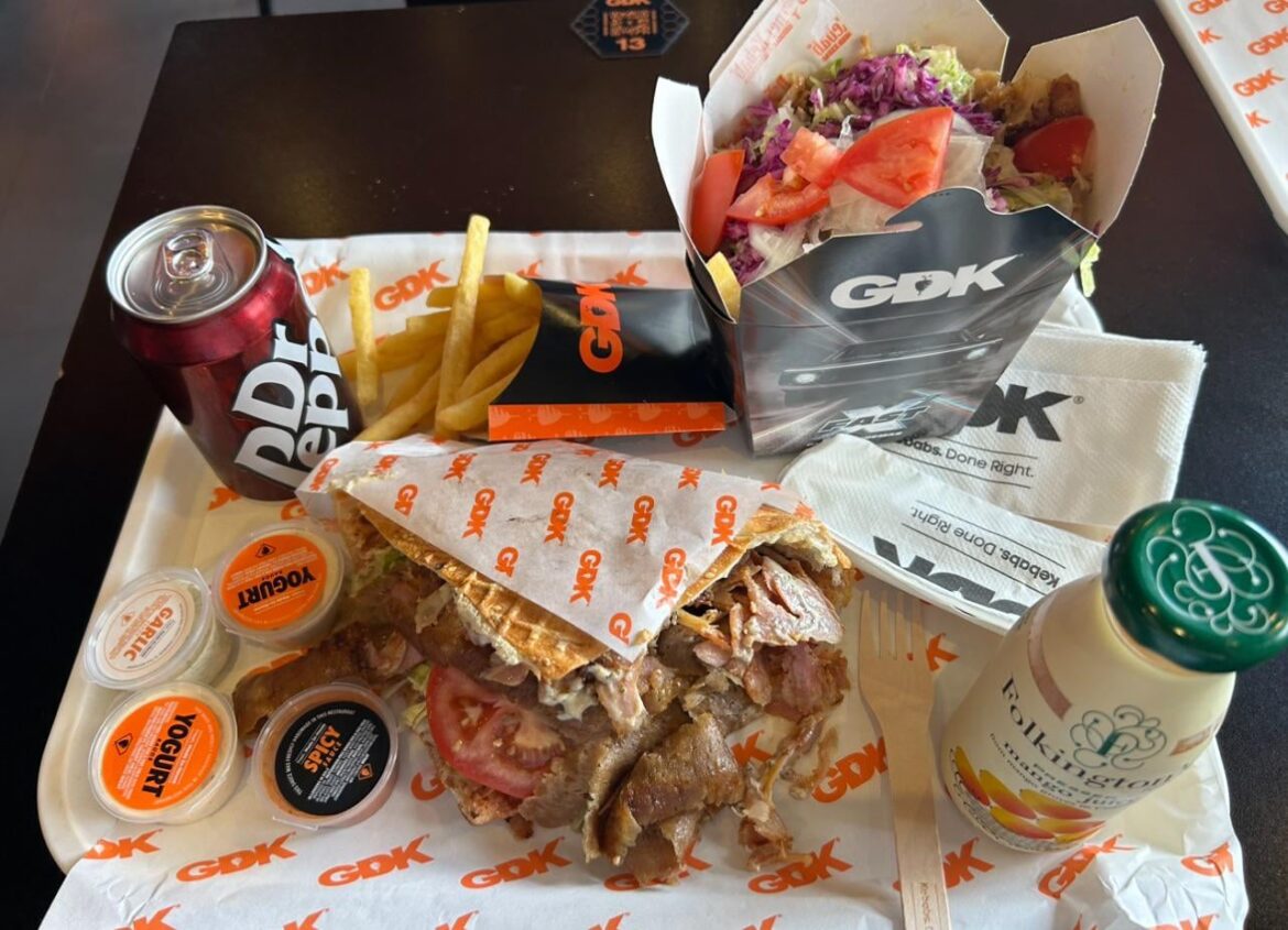 I had this in Fulham, England back in August from a spot not too far from Stamford Bridge. I’m interested in knowing what the food with the waffle-like wrap is named. I’d like to try my hand at recreating it.