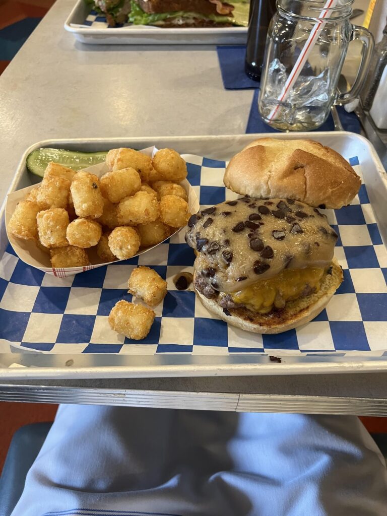 Man, Dish n Dat will let you get *anything* on your burger