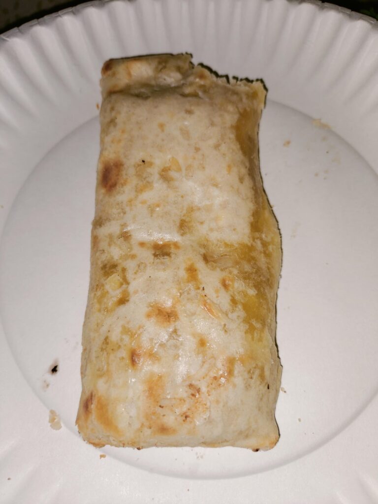 Unlabeled "Hot Pocket" from the freezer... It's mystery flavored.