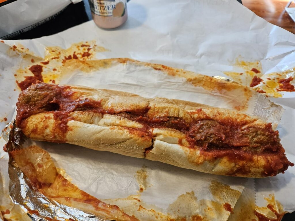 A sloppy Meatball Sub, Previte's Weymouth MA