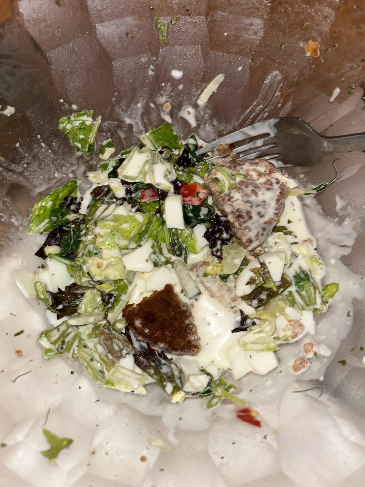 Keto sallad with vegan beef