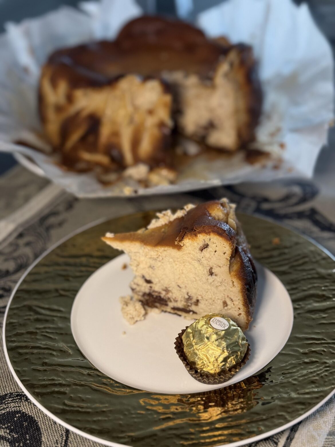 I made a Fererro Rocher Burnt Basque Cheesecake