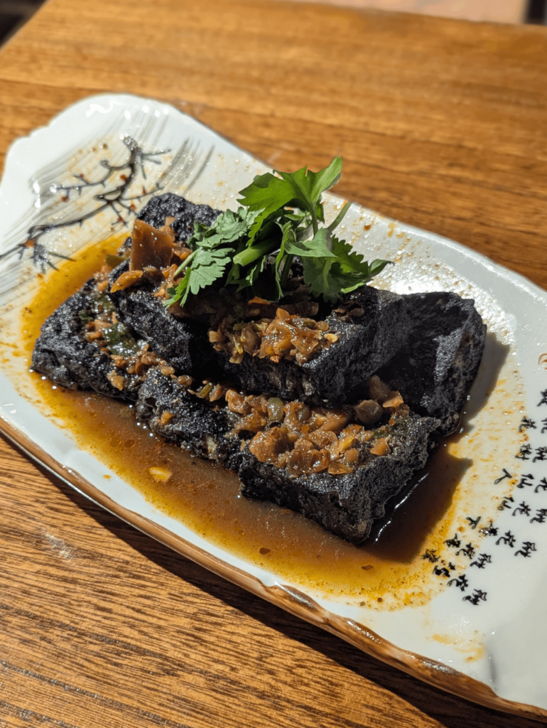 Changsha style stinky black tofu at Hunan Cuisine BBQ & Bar