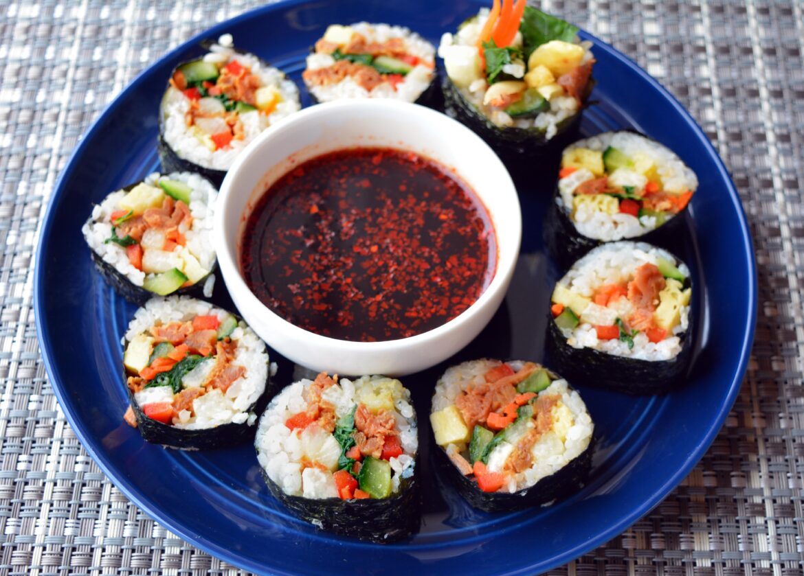 Made some kimbap for snacking. 253 cal, 17 P