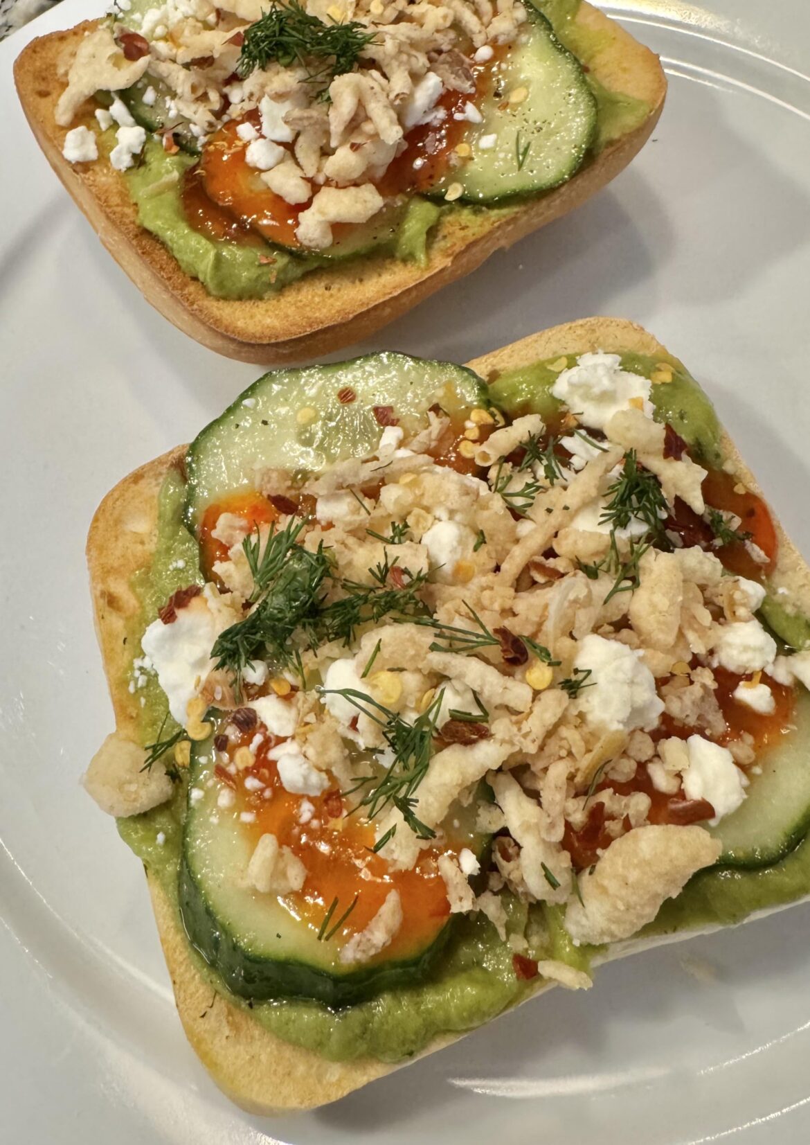 Sweet & Spicy Avocado Toast w/feta