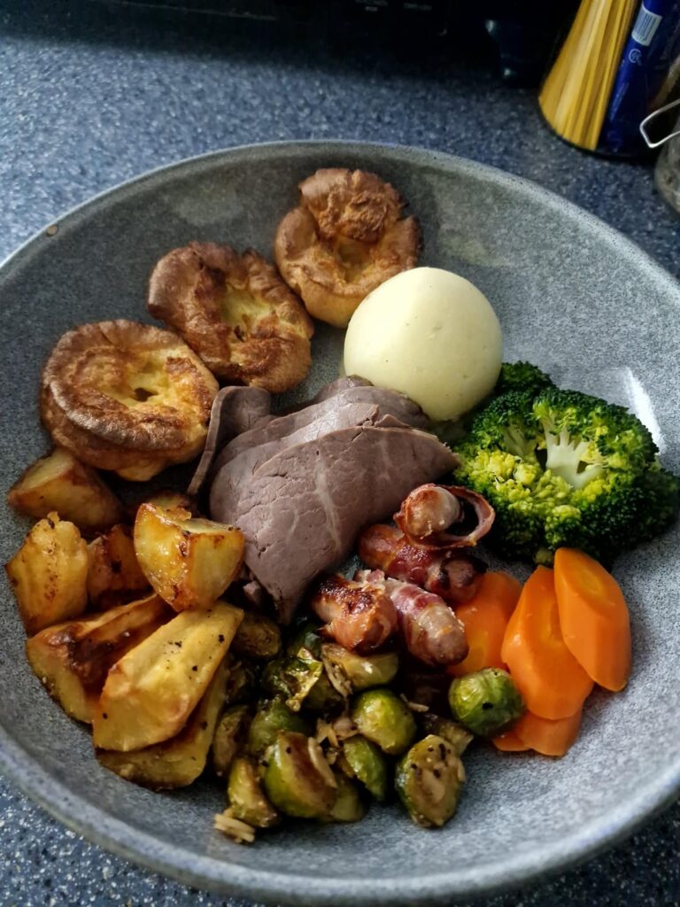 Not a Christmas dinner, just a roast with some discounted pigs in blankets