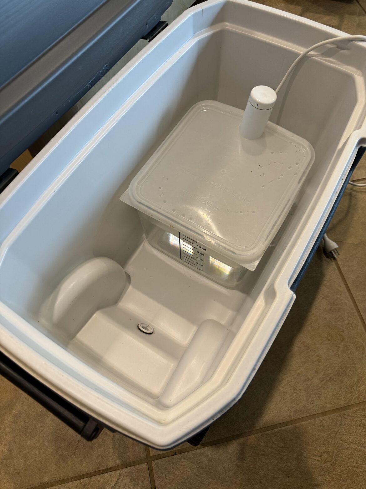 My set up for hot hold resting of brisket. My set up for hot hold resting of brisket.