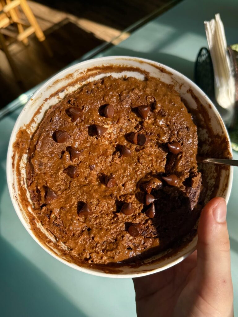 Chocolate Peanut Butter Pumpkin Cake-370 cals