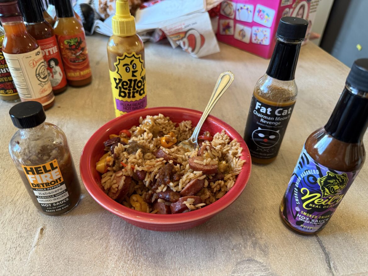 I posted earlier about my uncle giving me a bunch of sauces. With dinner I tried 4 of them