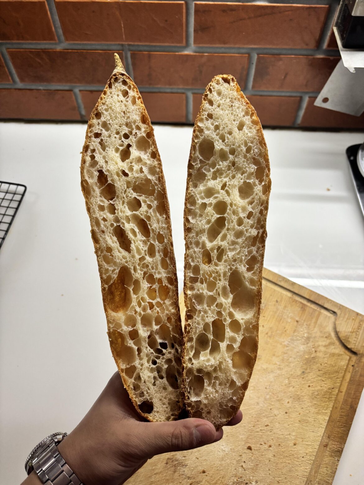 99% poolish baguette