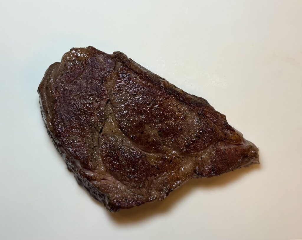 First time doing 137 on an absolute steal of a marbled ribeye I found, with some chimichurri. First of many.