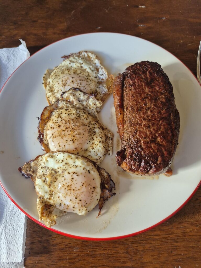 New Years Day picanha & eggs.