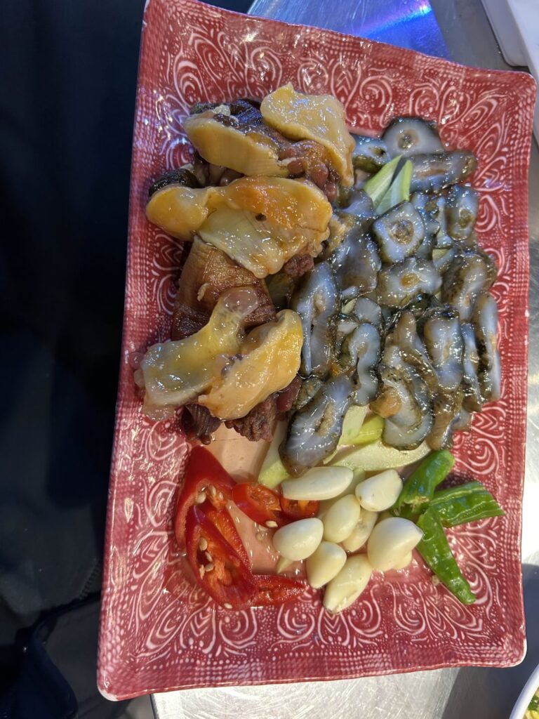 Sea squirt and sea cucumber at Jogaewa restaurant in Myeongdong