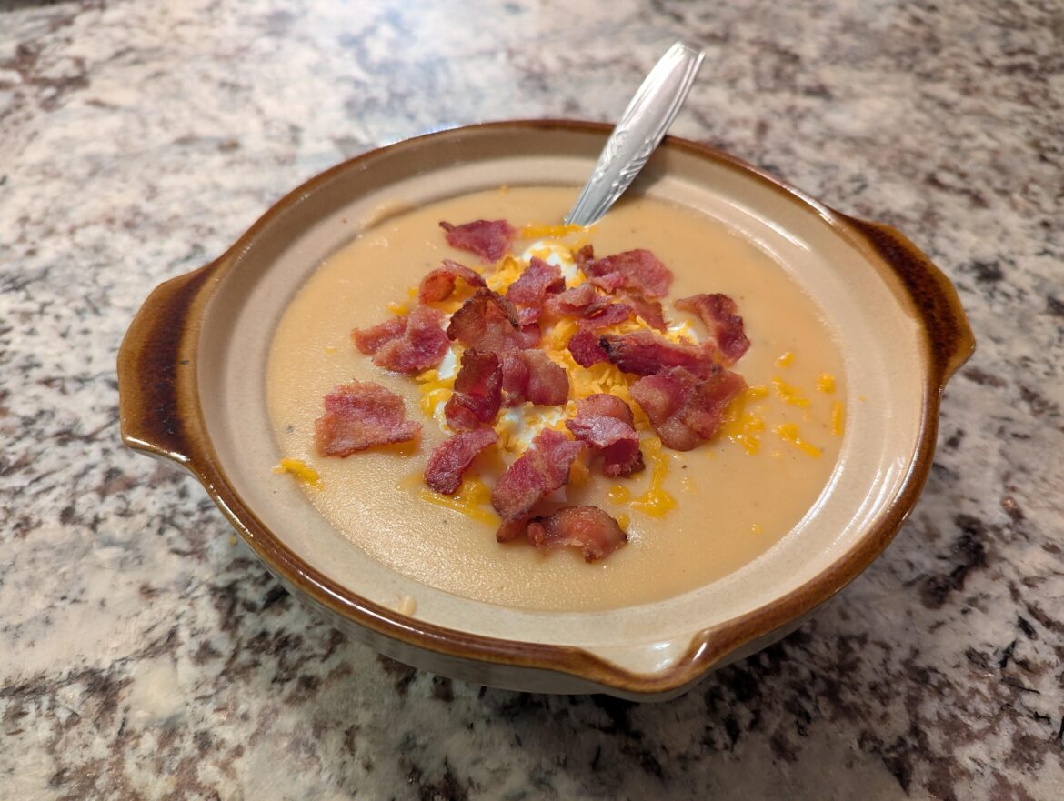 Been feeling sick so I've been trying out soups and this loaded baked potato soup tasted great and hit the spot!