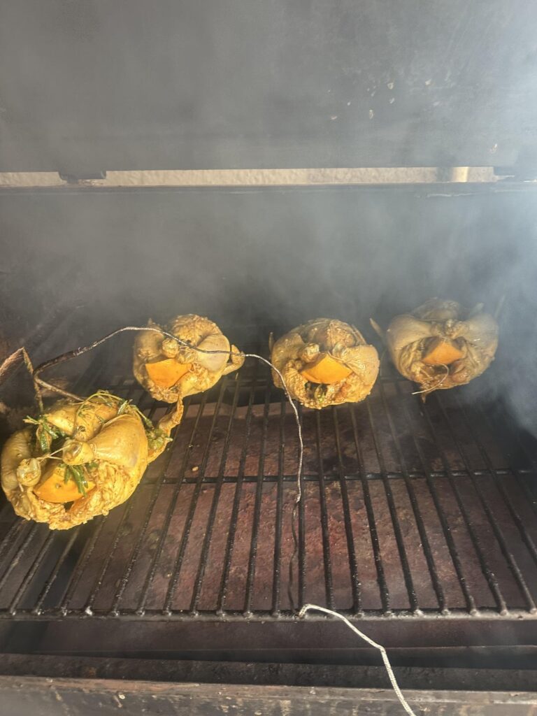 Smoked Cornished hens