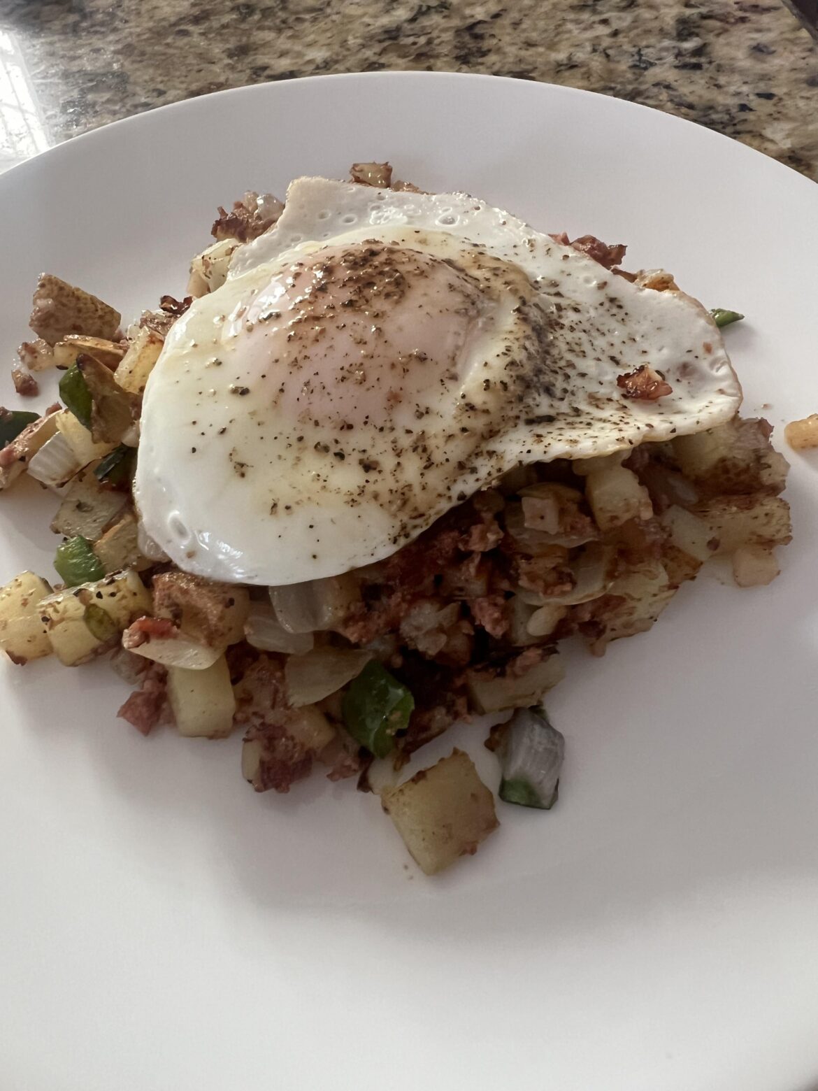 Corned beef hash with jalapeño