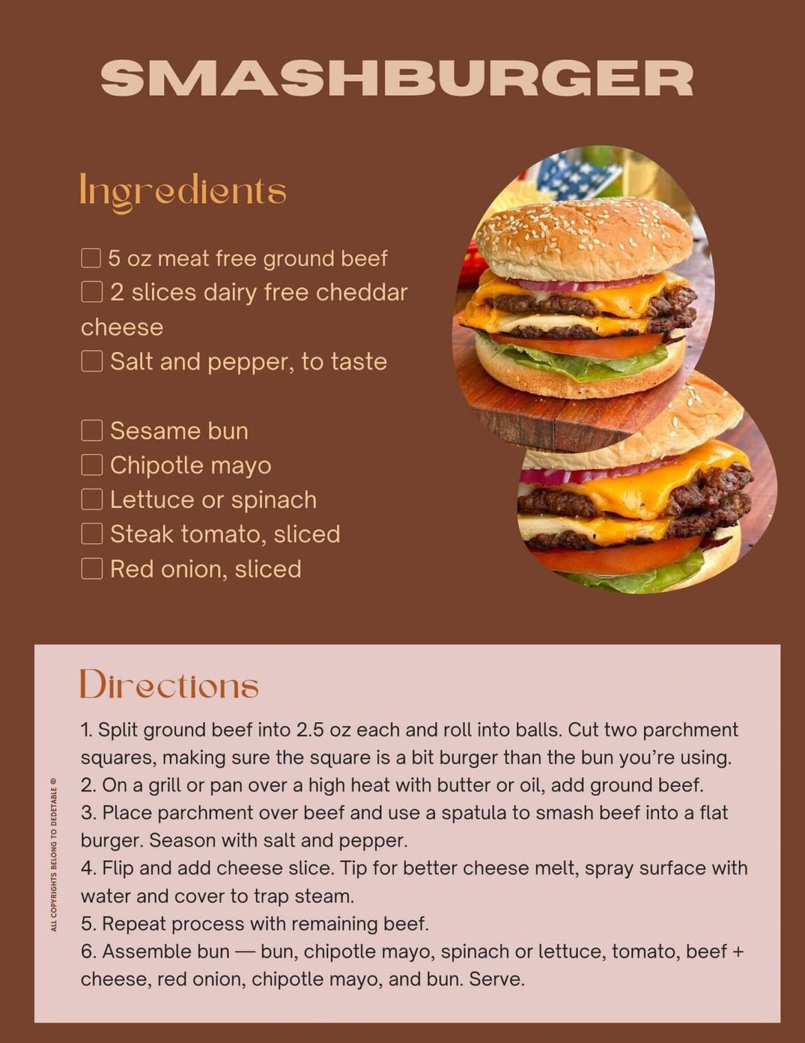 Recipe for Smash Burger 👇🏽