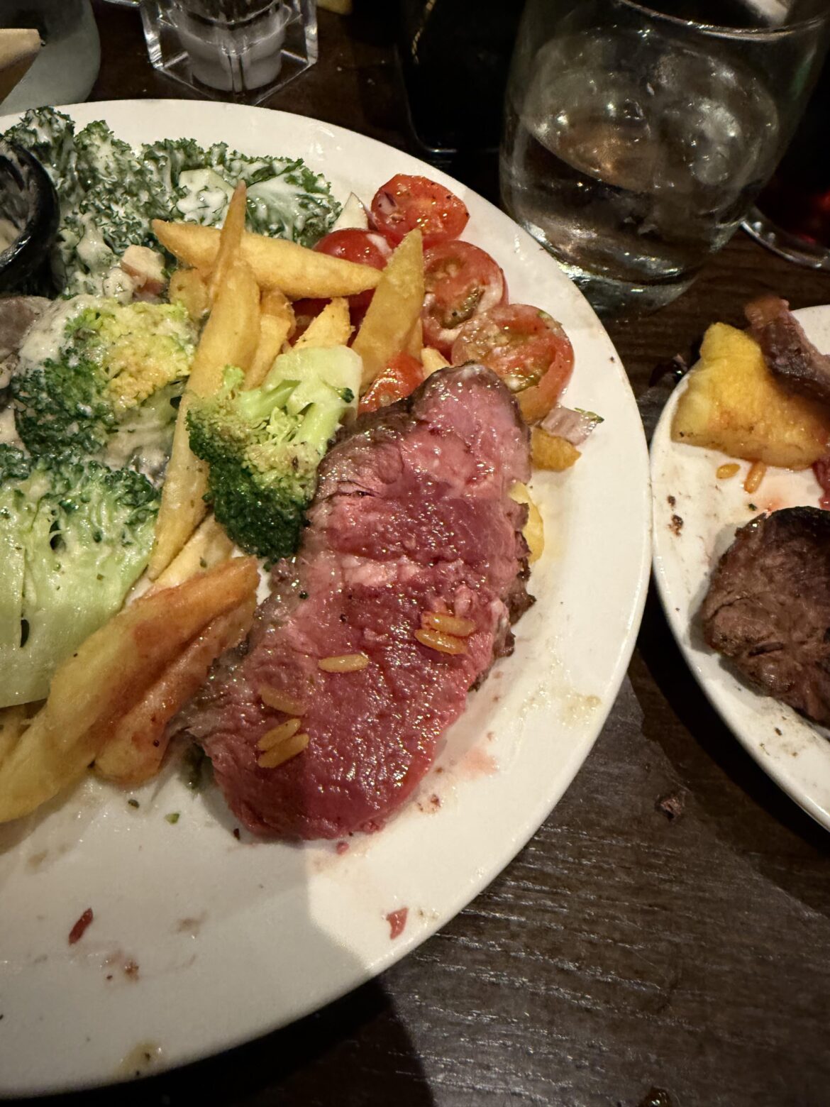 At an all you can eat meat restaurant. Rare or raw?