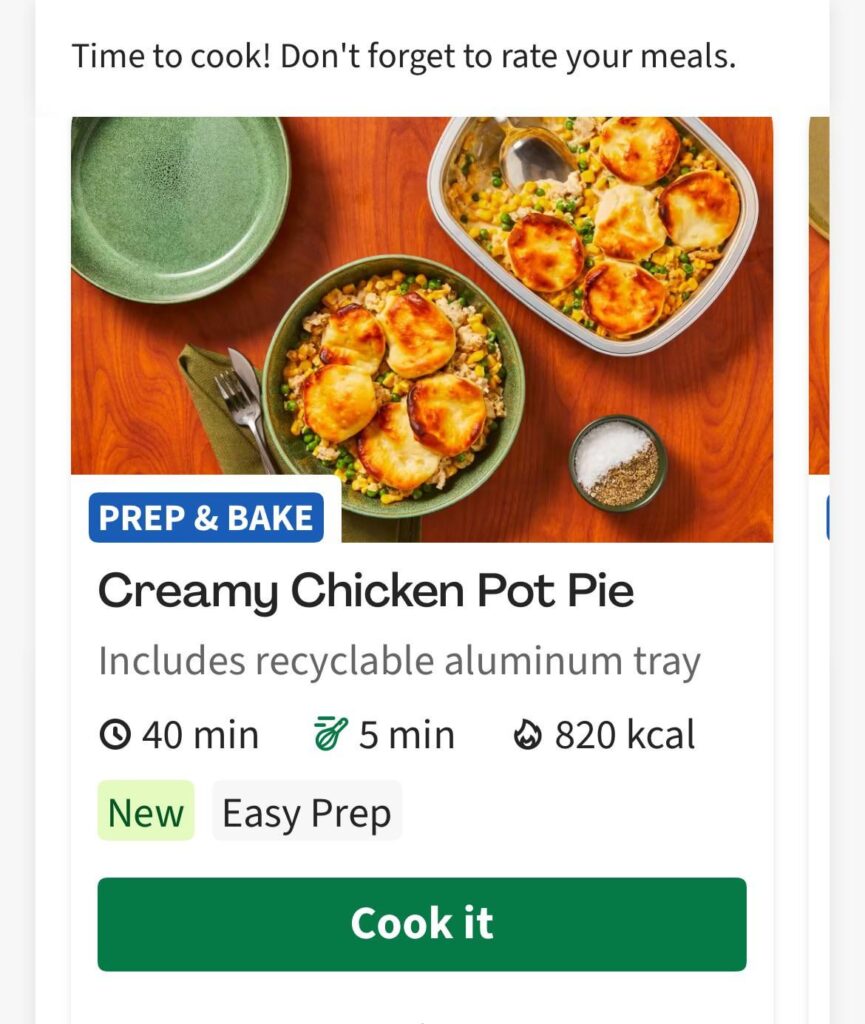 Thumbs down for “creamy” chicken pot pie